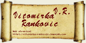 Vitomirka Ranković vizit kartica